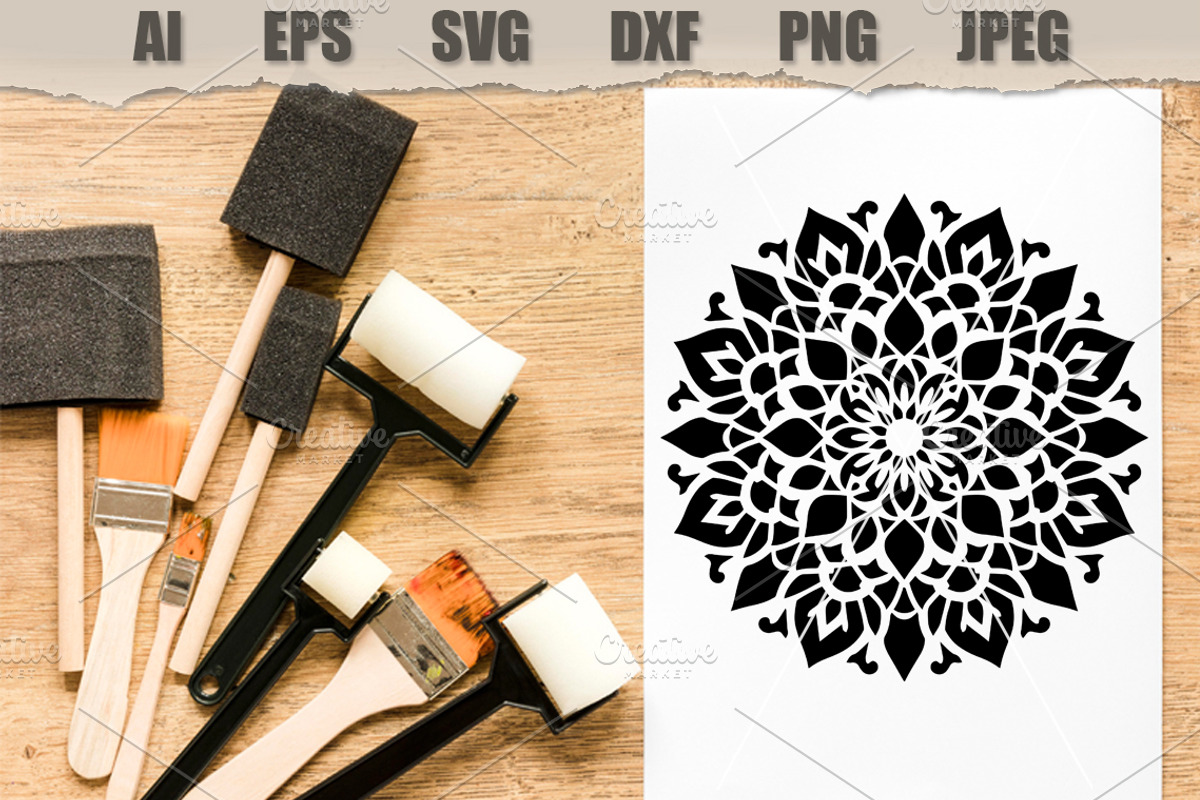 Stencil Mandala Vector, a Decorative Illustration by MARYCRAFTIRIA (Photo 2 of 3)