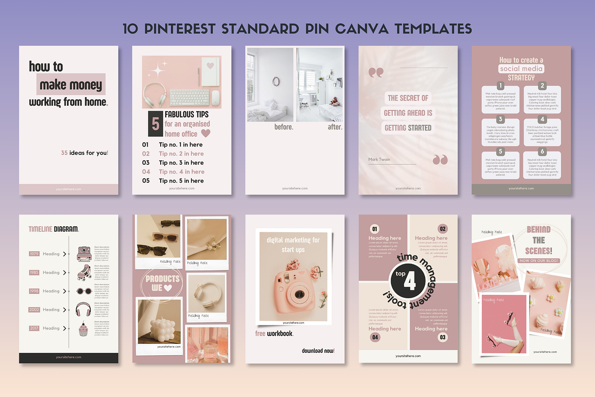 Pinterest Canva Templates | Neutral, a Social Media Template by Monarch 21 Design (Photo 3 of 6)