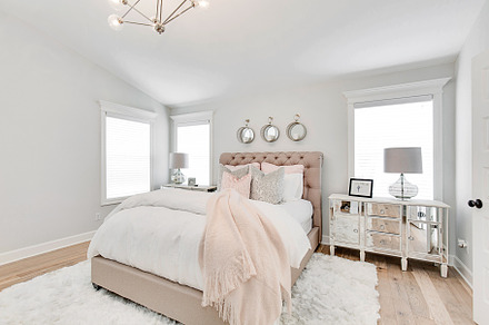 White Bedroom and Decor, an Architecture Photo by Water Street Photography