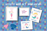 Little Mermaid fun clipart, an Illustration by Poppymoondesign (Thumbnail 2 of 3)