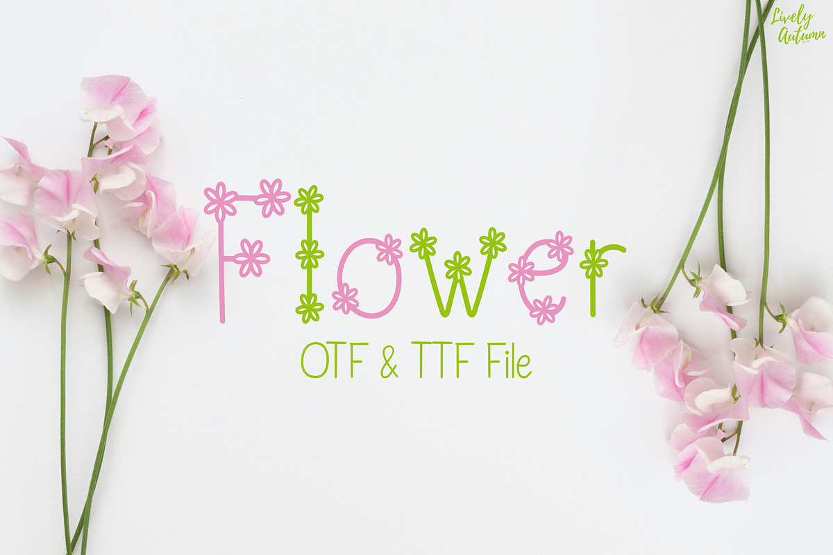 Flower Font, a Handwritten Font by LivelyAutumn11.11 (Photo 1 of 4)