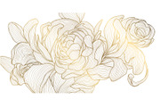 Flowers and Leaves Line Luxury Art, a Pattern Graphic by Marylia (Thumbnail 2 of 27)