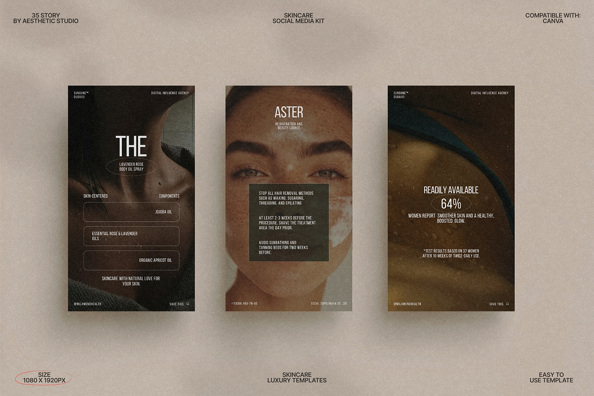Skincare Canva Stories for Beauty preview 2