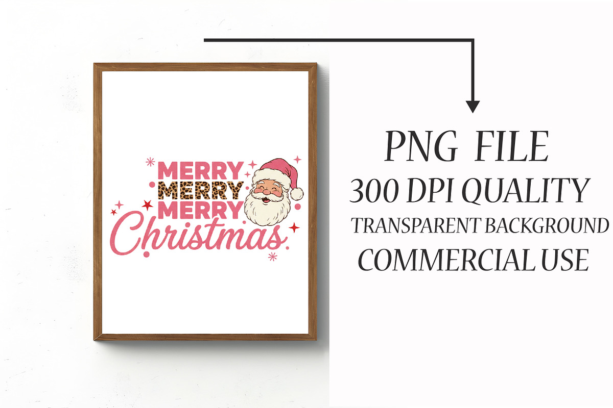 Retro Merry Christmas Santa png, an Illustration by Libby Wishes (Photo 4 of 6)