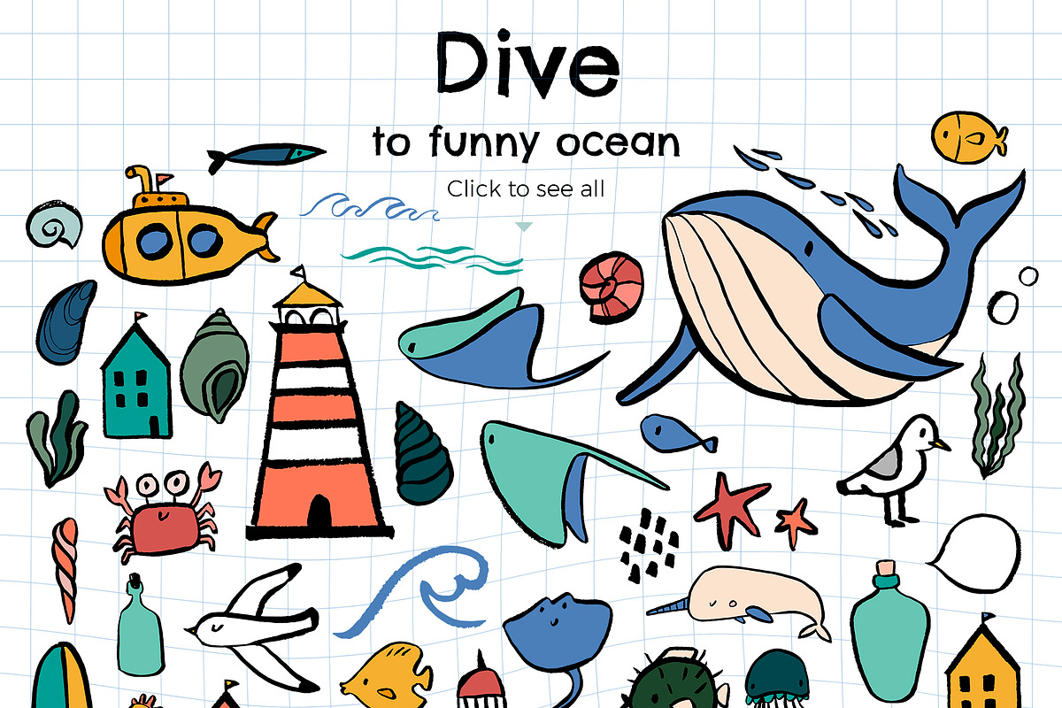 Scandinavian Ocean fun ink creator, an Object Graphic by Beauty Drops (Photo 2 of 12)