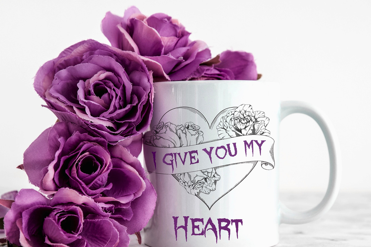 Valentines Vintage Gothic clipart, a Seasonal Illustration by Happy Sloth Graphics (Photo 7 of 9)