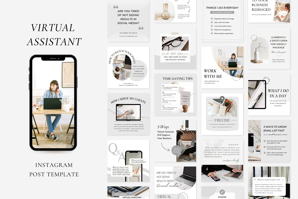 Virtual Assistant Instagram Post, a Social Media Template by ShopRShop