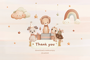 Watercolor Party Animals Clipart, an Object Graphic by JulsIst (Thumbnail 13 of 13)