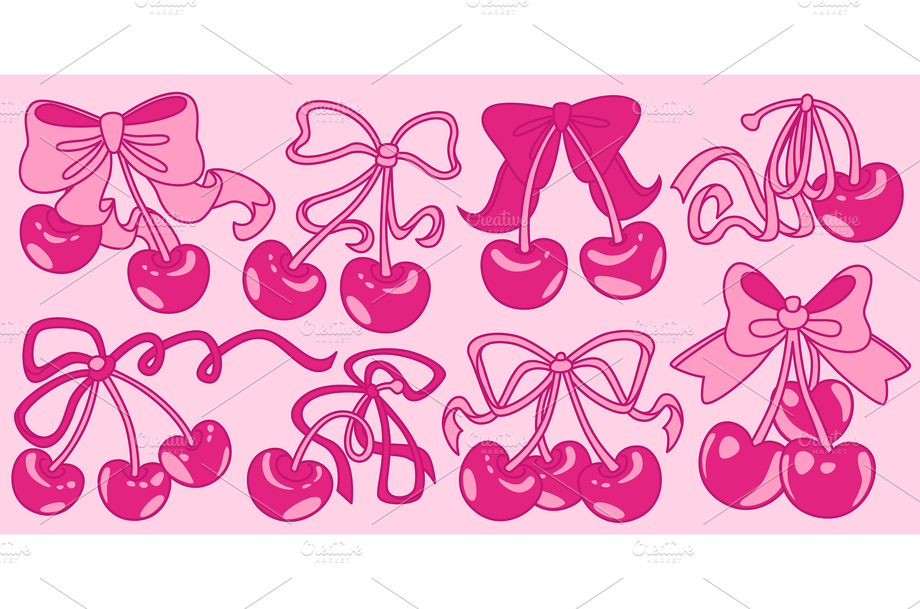 Glossy cherry pairs with y2k ribbons, a Food & Drink Photo by art PVP - market