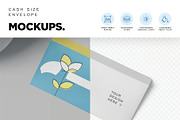 Cash Size Envelope Mockups, a Packaging Mockup by megostudi0 (Thumbnail 4 of 7)