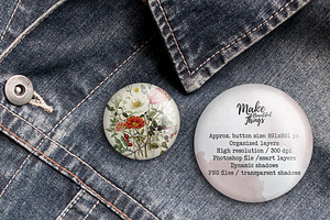 Isolated Pin Button Mockup 1818