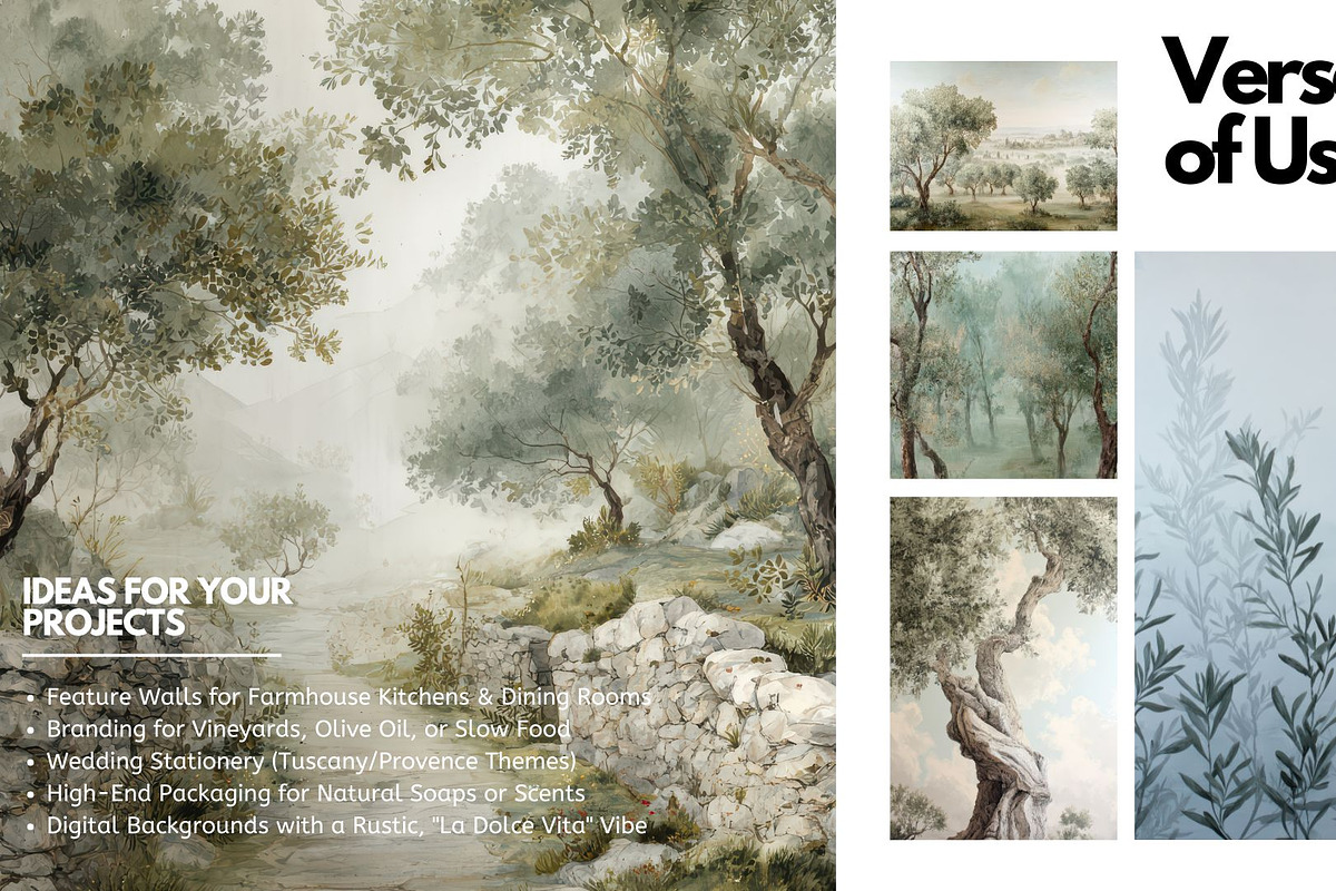 30+ Timeless Olive Grove & Mist, a Decorative Illustration by Virgo Studio (Photo 5 of 6)