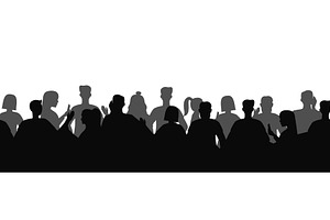 Crowd silhouette people on the, an Illustration by skripnikbb