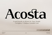 Acosta - Serif Font Family, a Serif Font by Zane Studio (Thumbnail 1 of 11)