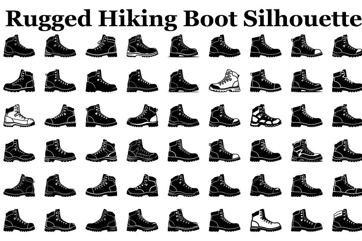 Rugged Hiking Boot Silhouette, a Graphic by hafijul (Photo 9 of 9)