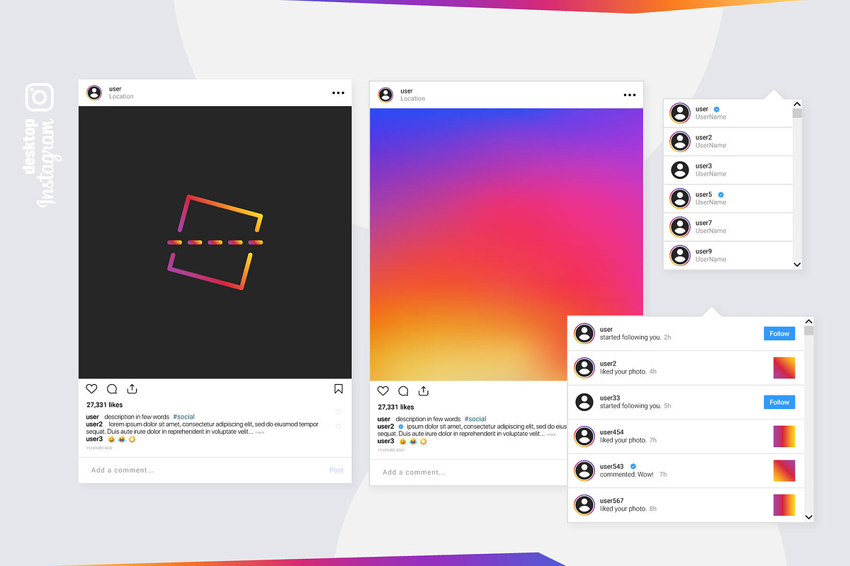 Instagram Screens Templates Bundle, a Social Media Template by karnofff (Photo 22 of 26)