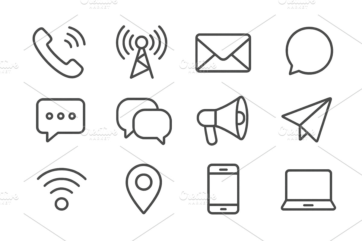 Communication icons representing, a Technology Illustration by ZinetroN