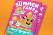 Pink Bold Summer Party Flyer Set, a Flyer Template by graphicook (Thumbnail 2 of 3)