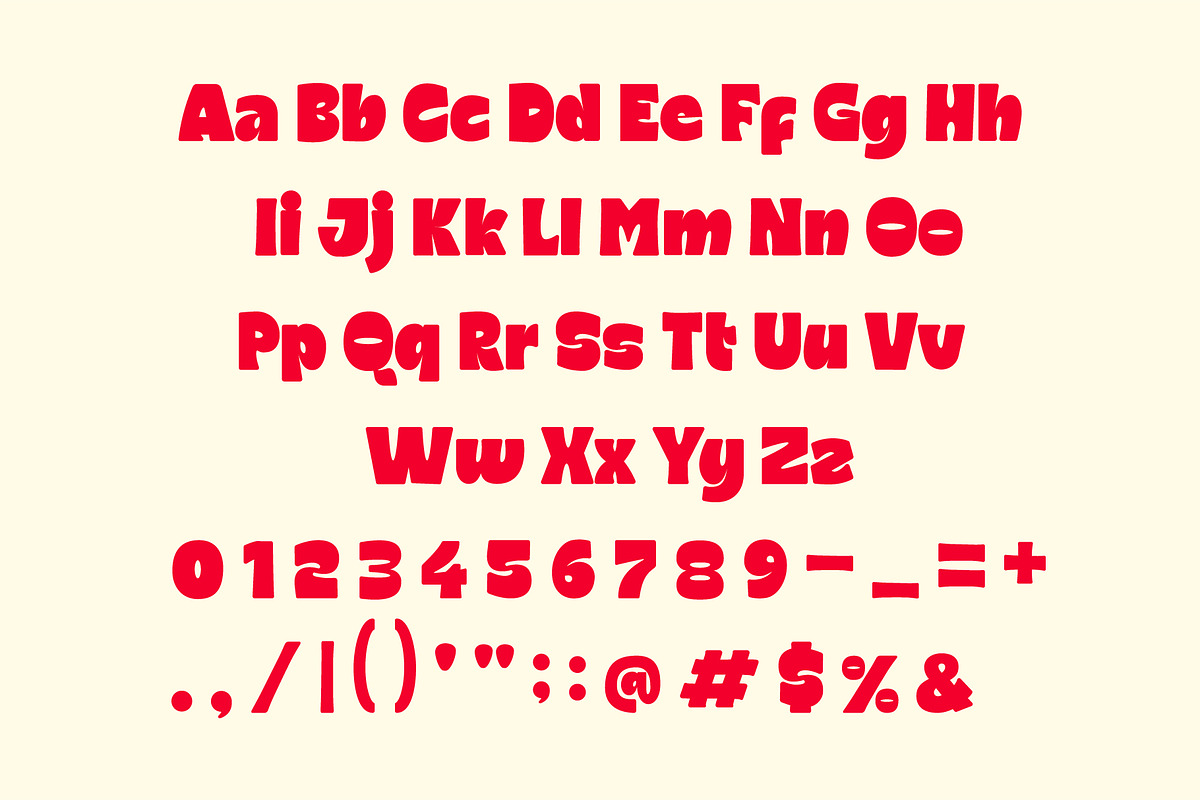 Mochilo Playful Food Font, a Sans Serif Font by Serbaneka Studio (Photo 6 of 8)