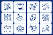 Pirate Doodle Icon Set, an Outline Icon by Vectors Market (Thumbnail 5 of 8)