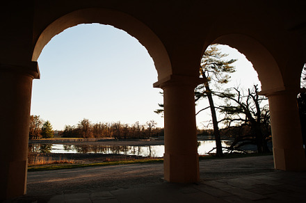 Arch from Minaret at Lednice on sunny autumn day in South Moravi, an Architecture Photo by AS photostudio