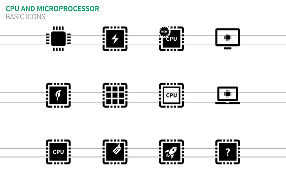 Cpu And Microprocessor Icons