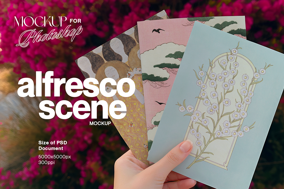 Three DIN A Postcards Mockup (PSD), an Advertising Mockup by WasMockups (Photo 4 of 5)