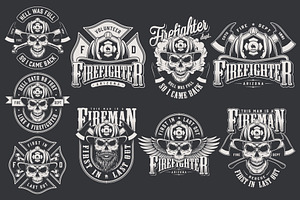 Vintage Firefighter Designs Set