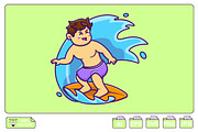 Cute Boy Surfing Cartoon Vector, a Sport Illustration by Artstorystudio (Thumbnail 1 of 3)