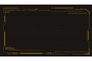 Retro-Futuristic amber UI HUD, a Technology Illustration by SkyVectors