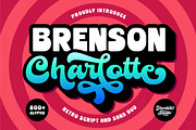 Brenson Charlotte - Retro Font Duo, a Script Font by Grezline Studio (Thumbnail 1 of 14)