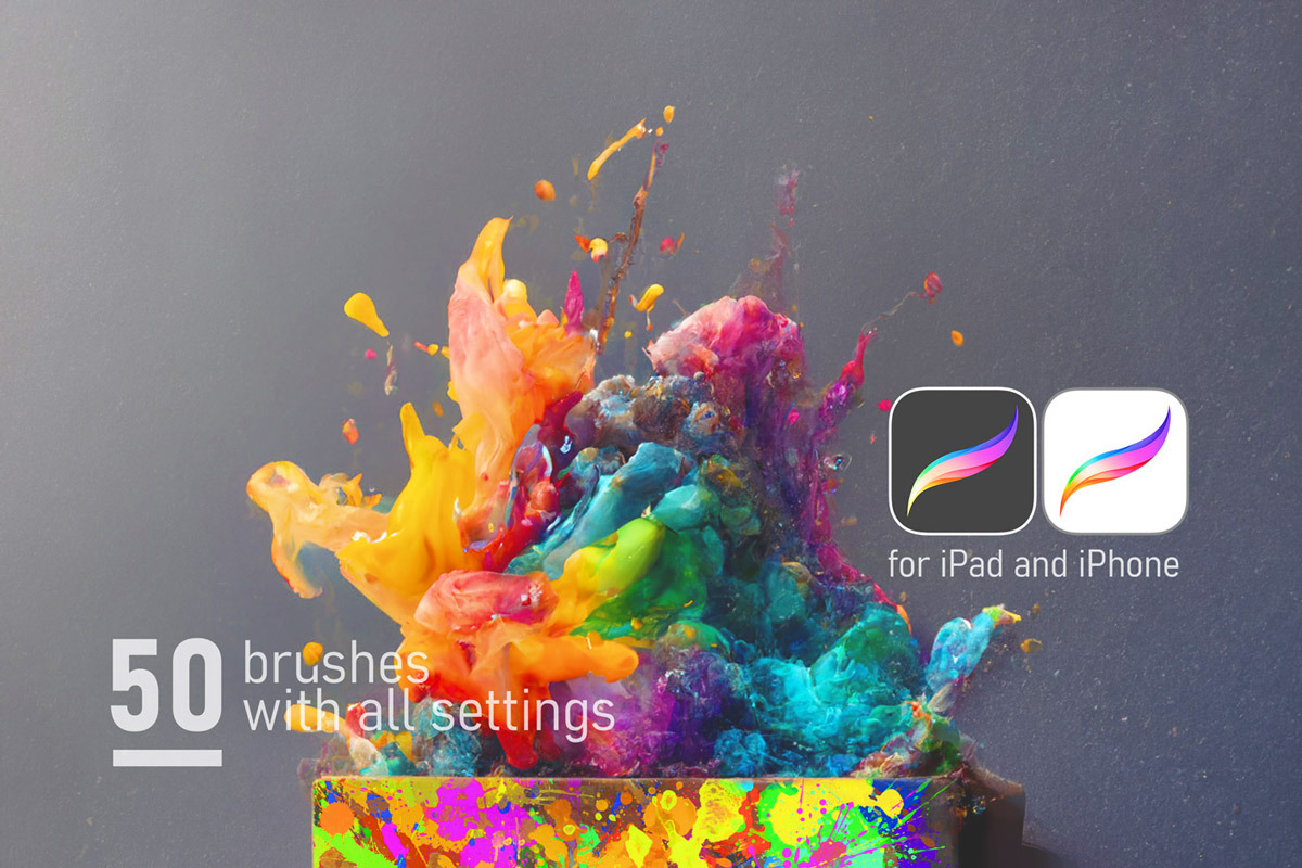 50 HQ SPLASHES Procreate brushes, a Brush Add-On by Eldar Zakirov's (Photo 10 of 10)