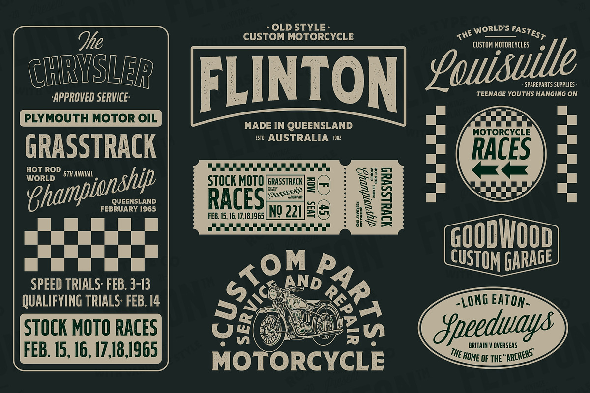 Flinton - Vintage Bundle Fonts, a Serif Font by Roams Type (Photo 11 of 14)
