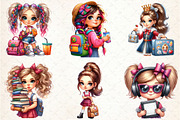 Back to School Girl Clipart, a Seasonal Illustration by Rose Art (Thumbnail 4 of 4)