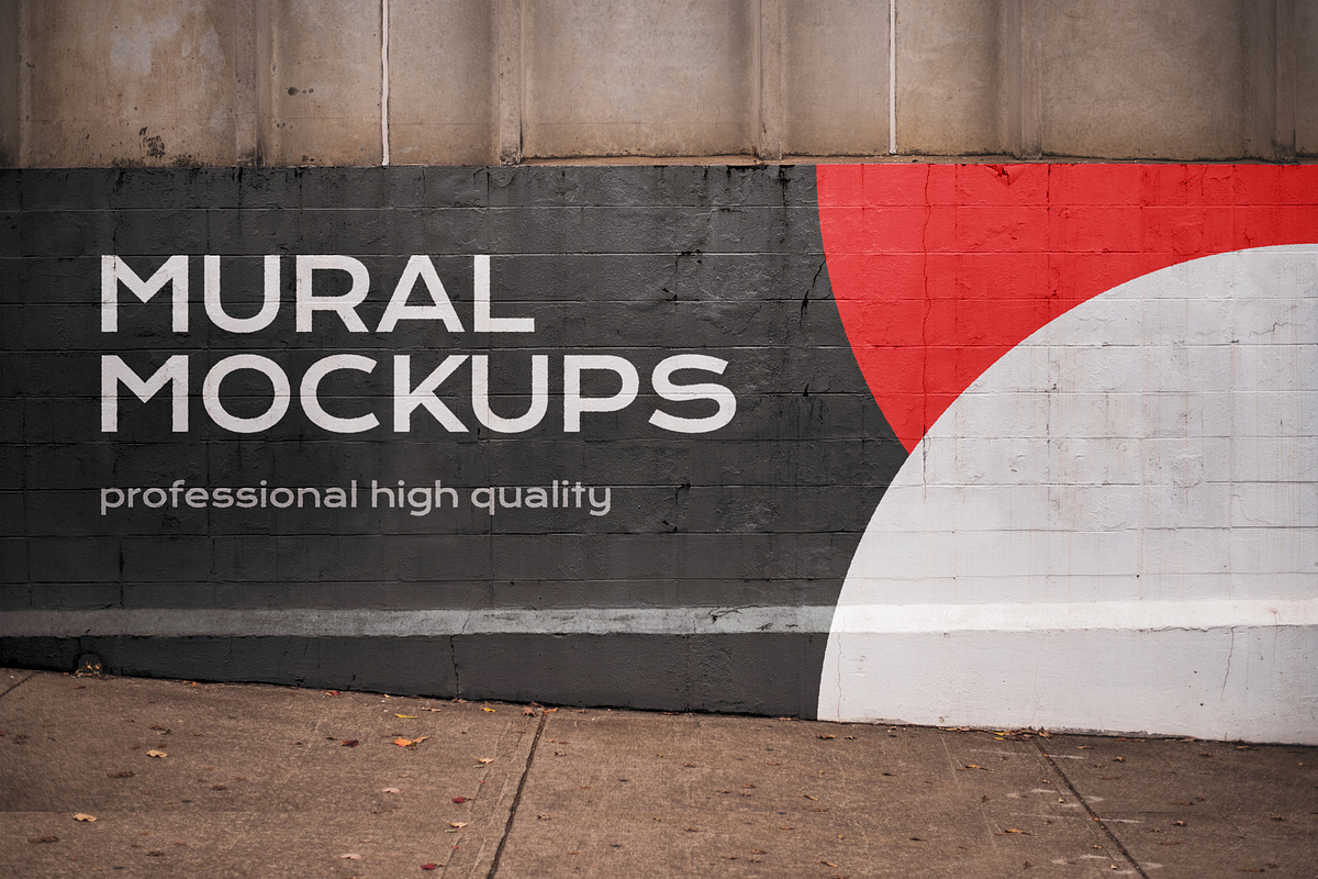 Street mural mockup bundle outdoor, an Advertising Mockup by FoundImages (Photo 3 of 42)