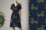 Royal Dragon on Navy Blue, a Pattern Graphic by Sharon Schwalbe (Thumbnail 1 of 7)