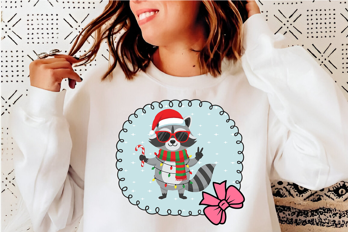 Christmas Funny Raccoon Coquette PNG, an Illustration by SinaCreation (Photo 4 of 7)
