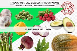Garden Vegetables & Mushrooms -PNG