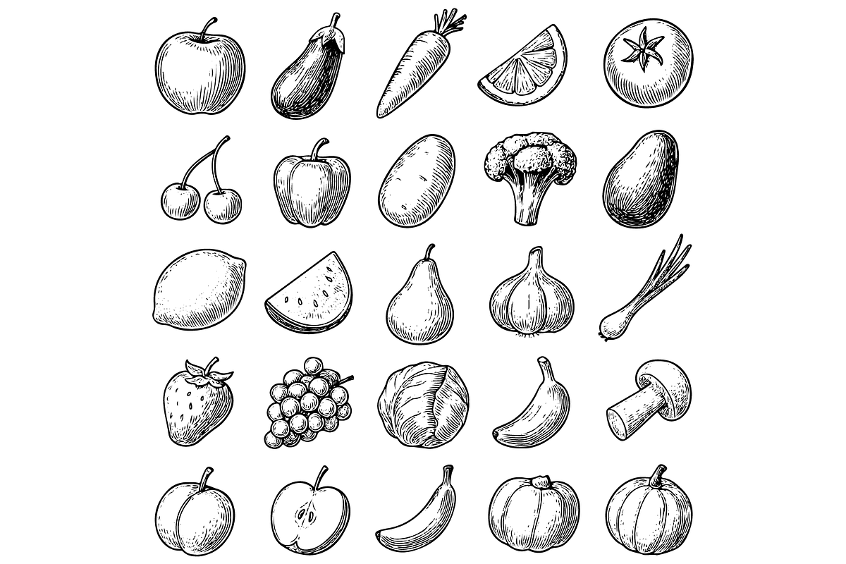 Fruit and Vegetable Collectiones, an Object Graphic by RT Studio