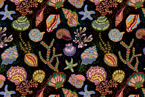 Vintage Seashell Coastal Nautica