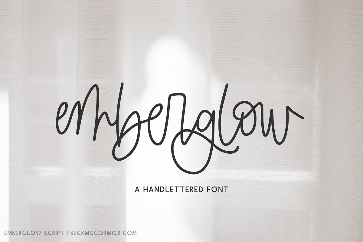 Emberglow Script, a Handwritten Font by Beck McCormick (Photo 1 of 10)