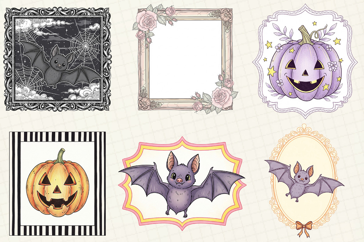 Cute Halloween Frame Sublimation, an Illustration by OK Design (Photo 3 of 5)