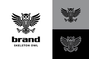 Skeleton Owl Logo Design, a Branding & Logo Template by funpixel