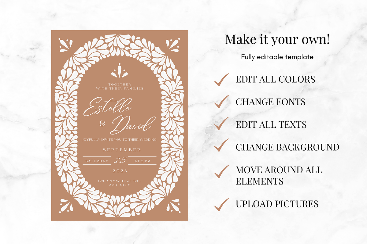 Talavera Wedding Invitation Bundle, a Templates & Theme by Akbaly (Photo 2 of 12)
