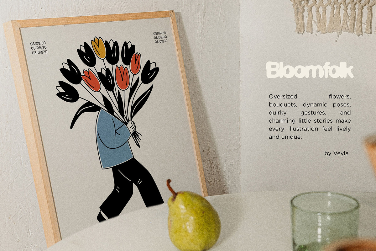 Bloomfolk: 35 Floral Character Pack, a Person Illustration by Veyla (Photo 6 of 13)