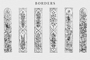 Procreate Vintage Nature Borders, a Brush Add-On by AW Studios (Thumbnail 6 of 9)