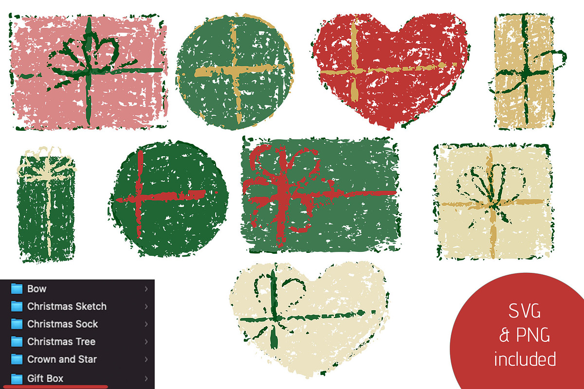 Crayon Christmas. Chalk Texture SVG, an Object Graphic by MariiaVD (Photo 7 of 8)