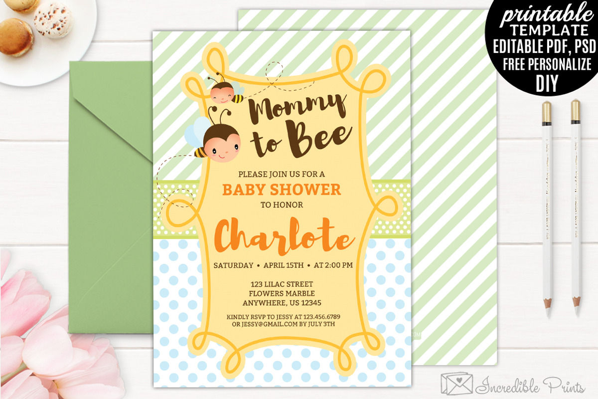 Mommy to bee Baby Shower, an Invitation Template by Blush Roses Print (Photo 1 of 2)