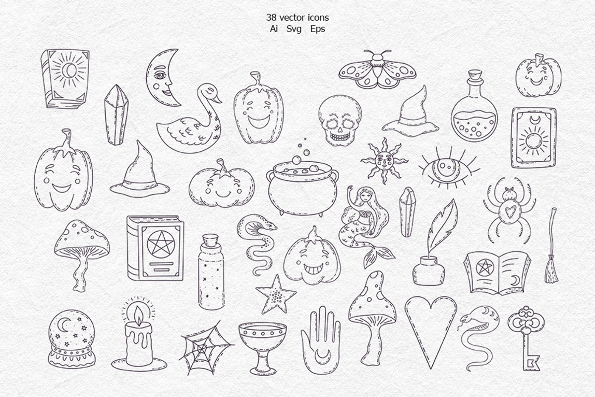 Mystical elements, vector files, an Object Graphic by CreativeByLu (Photo 2 of 6)