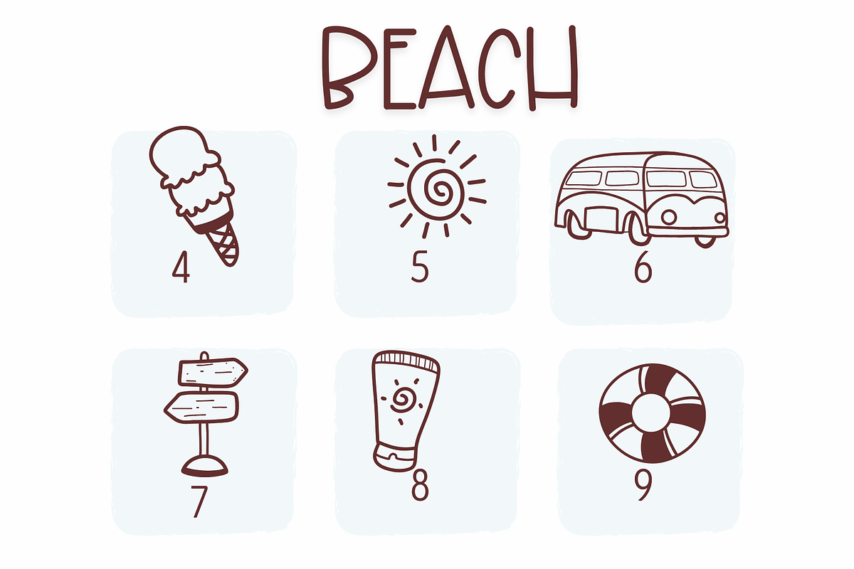 Beach| Symbols Fonts preview 4